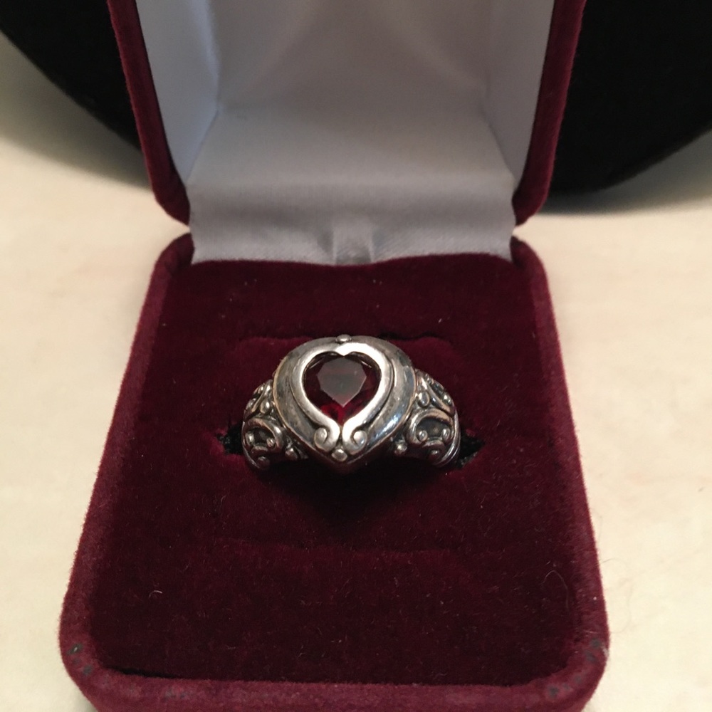 Brighton Sterling Silver Garnet Stone Ring